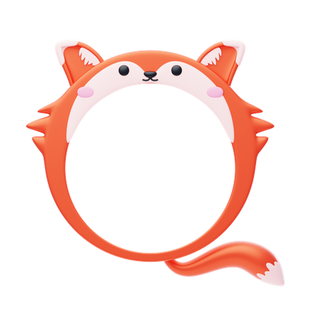 Red Fox Shape Animal Frame  3D Icon