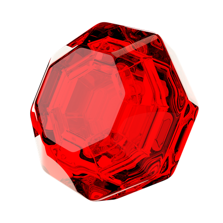 Red Gemstone 3D Illustration