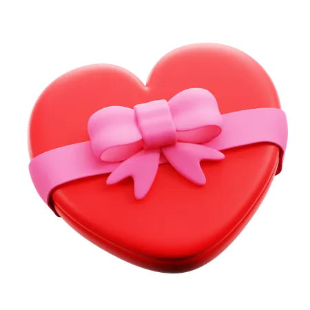 Heart Shaped Gift Box Present For Wedding Marriage Gift 3 D Icon Illustration Render Design 3D Icon