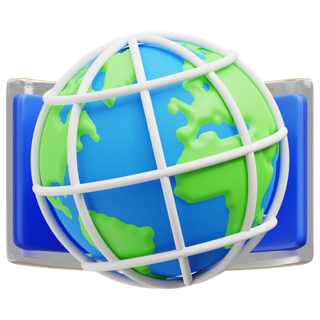 Red global  3D Icon