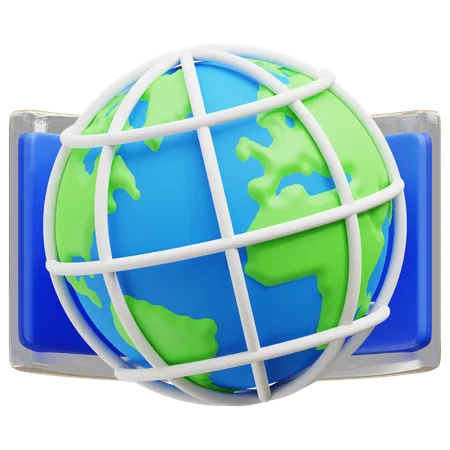 Red global  3D Icon