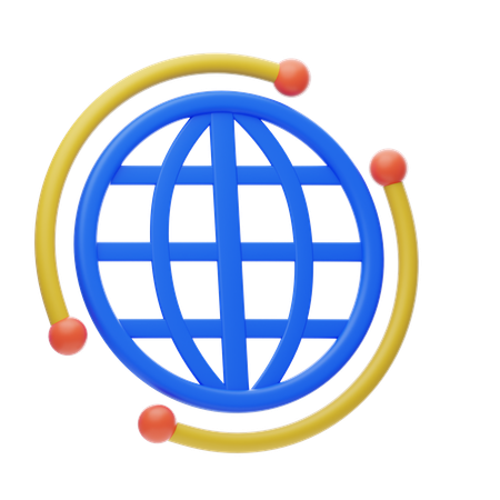 Red global  3D Icon