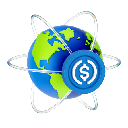 Red global  3D Icon