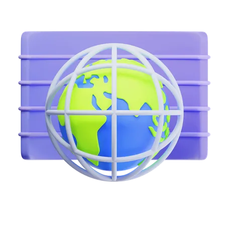 Red global  3D Icon