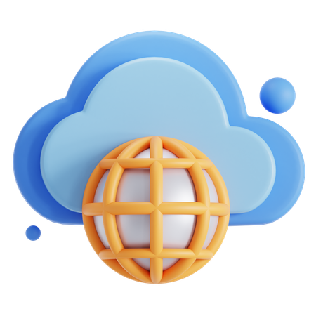 Red global en la nube  3D Icon