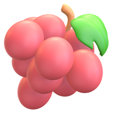 Red Grape  3D Illustration