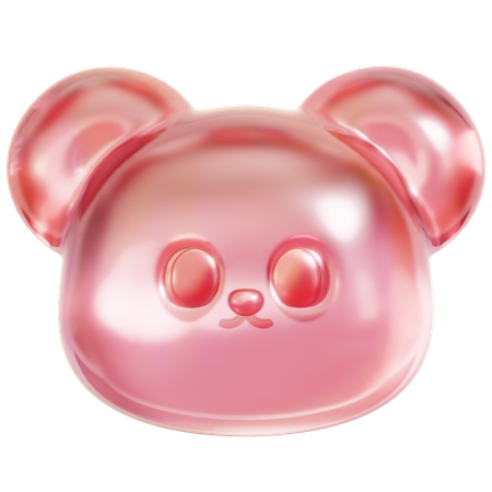 Red Gummy Bear Head  3D Icon