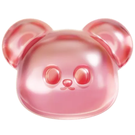 Red Gummy Bear Head  3D Icon