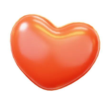 Cute Cartoon 3 D Red Heart Happy Valentines Day Anniversary Wedding Love Concept 3D Icon