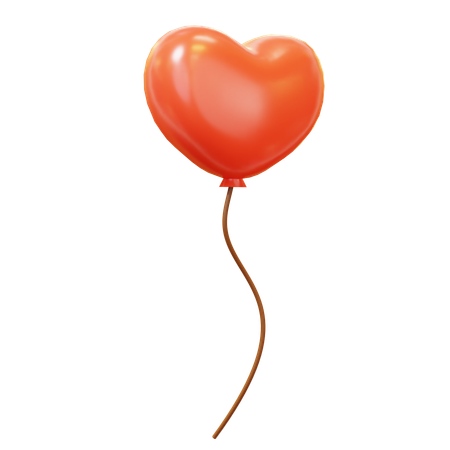 Red Heart Balloon  3D Icon