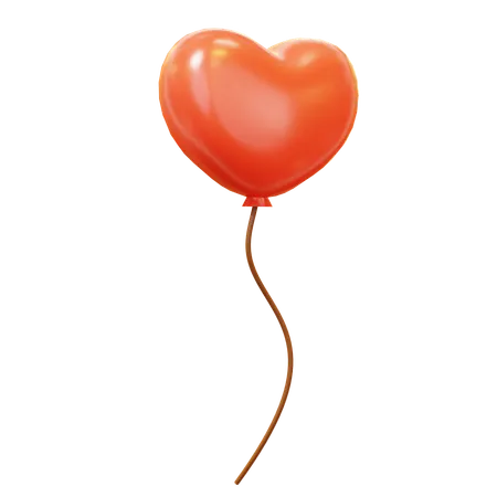 Cute Cartoon 3 D Red Heart Balloon Festive Decoration Happy Valentines Day Anniversary Wedding Love Concept 3D Icon