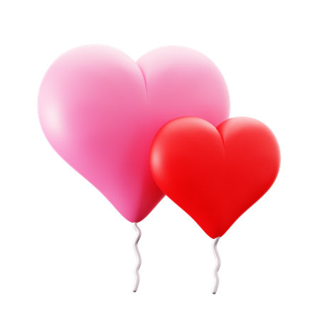 Red Heart Balloon  3D Icon