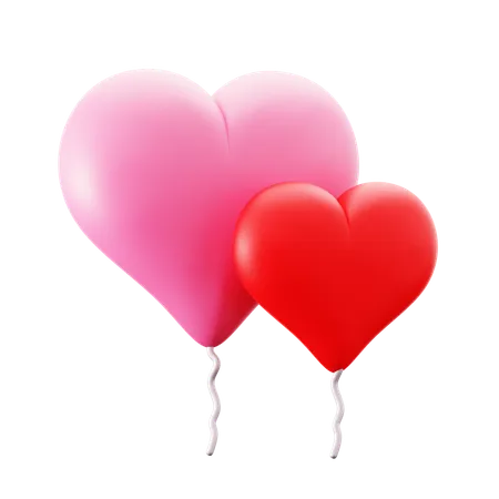 Red Heart Balloon  3D Icon