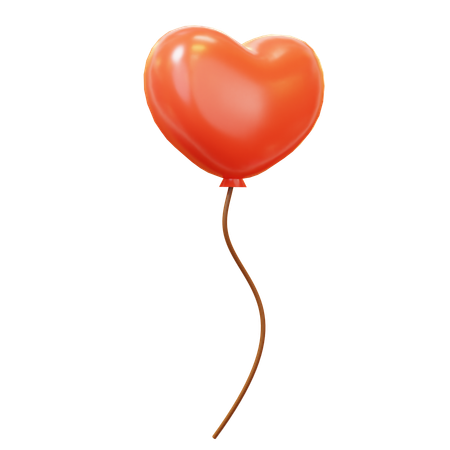 Red Heart Balloon  3D Icon