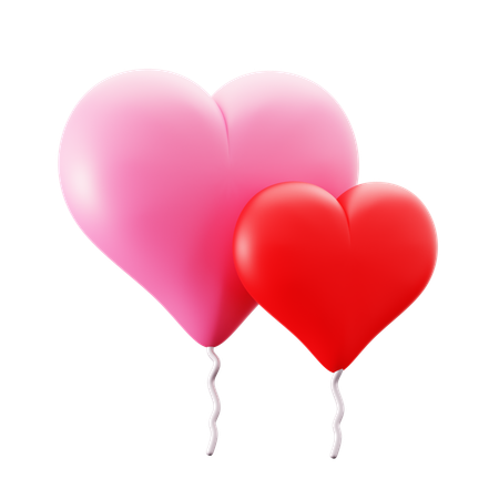 Red Heart Balloon  3D Icon