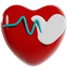 Red Heart With Pulse Line