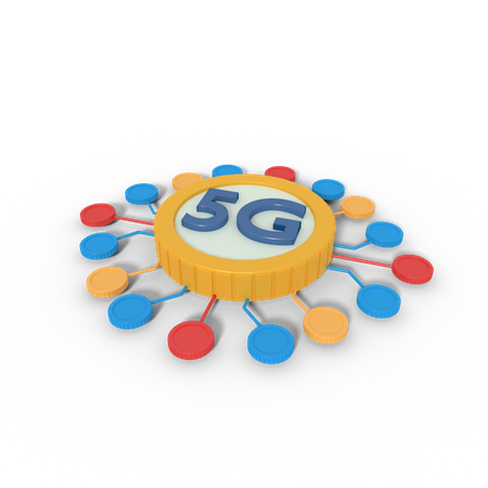 Red internet 5g  3D Icon