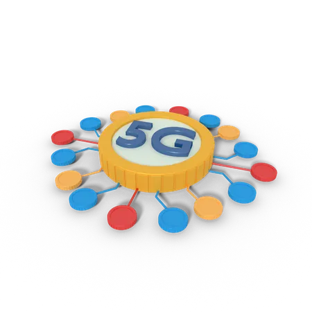 Ilustracion 3 D De La Red Internet 5 G 3D Icon