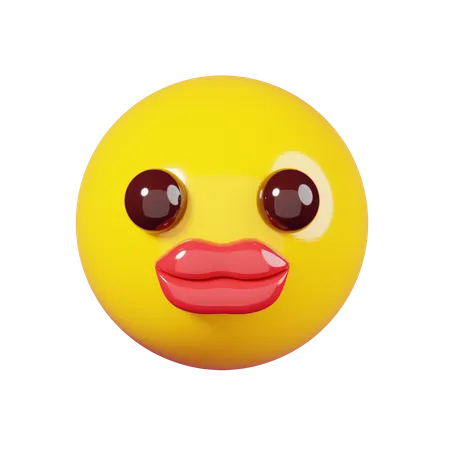 Red Lips Emoji 3D Illustration