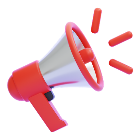 Red Megaphone  3D Icon