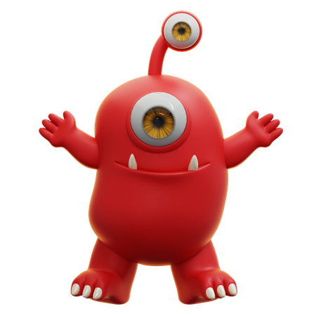 Red Monster  3D Icon