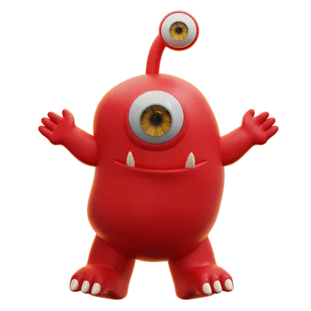 Red Monster  3D Icon