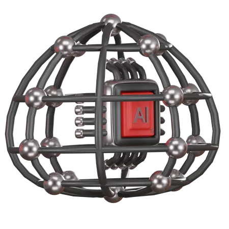 Red neuronal  3D Icon