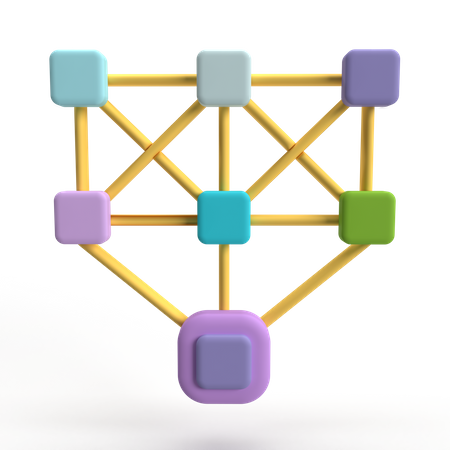 Red neuronal  3D Icon