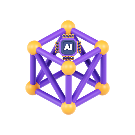 Red neuronal  3D Icon