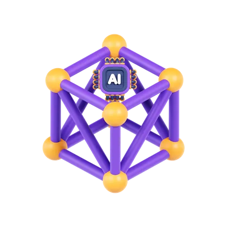 Red neuronal  3D Icon