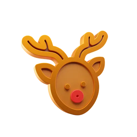 Red Noose Deer  3D Icon