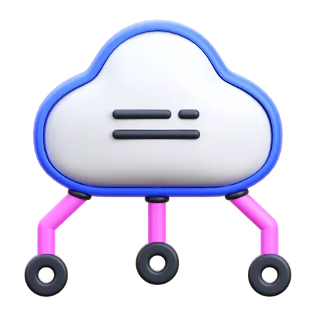 Red en la nube  3D Icon