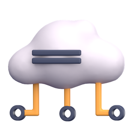 Red en la nube  3D Icon