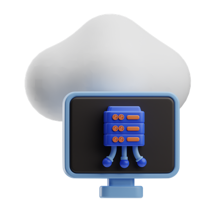 Red en la nube  3D Icon