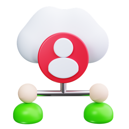 Red en la nube  3D Icon