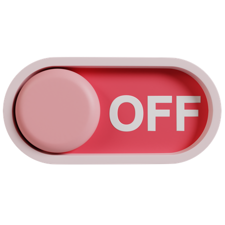 Red Off Button Interface  3D Icon