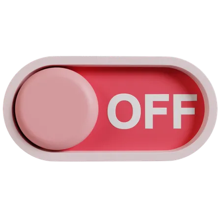 Red Off Button Interface  3D Icon