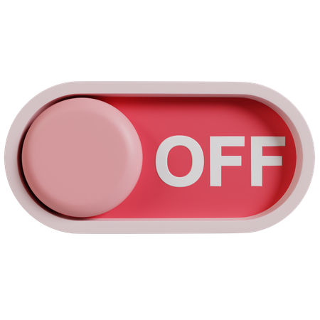 Red Off Button Interface 3D Icon