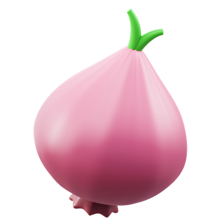 Red Onion  3D Icon