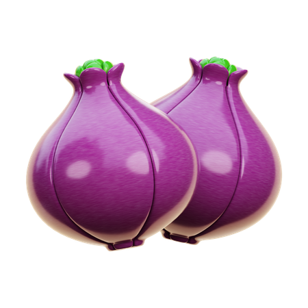 Red Onion  3D Icon