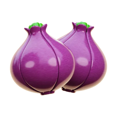 Red Onion  3D Icon