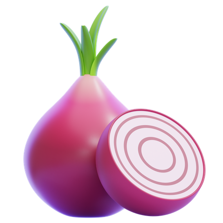 Red Onion  3D Icon