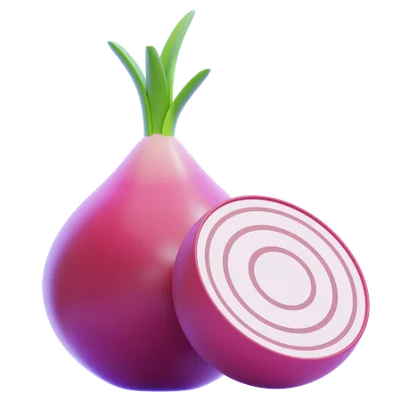 Red Onion  3D Icon