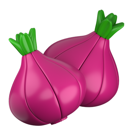 Red Onion  3D Icon