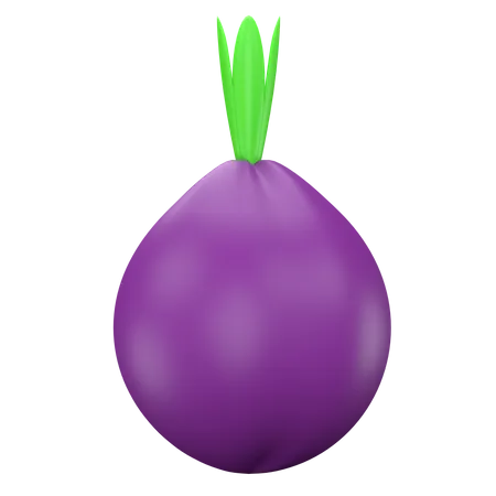 Red Onion  3D Icon