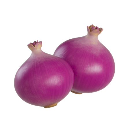 Red Onions 3D Illustration