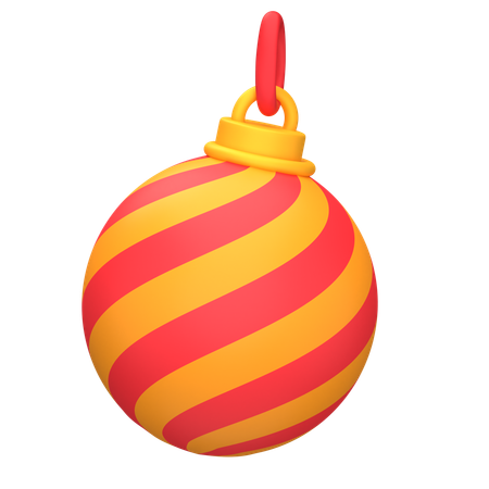 Red Orange Ball Ornament  3D Icon