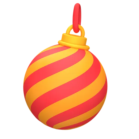 Red Orange Ball Ornament 3 D Icon 3D Icon