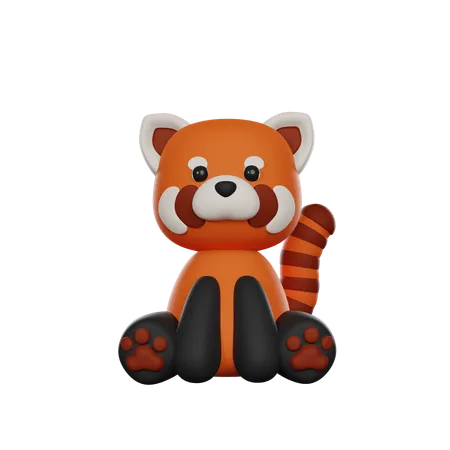 Cute 3 D Character Red Panda Toy 3D Icon