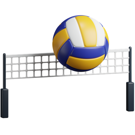 Pelota de voleibol + red  3D Icon